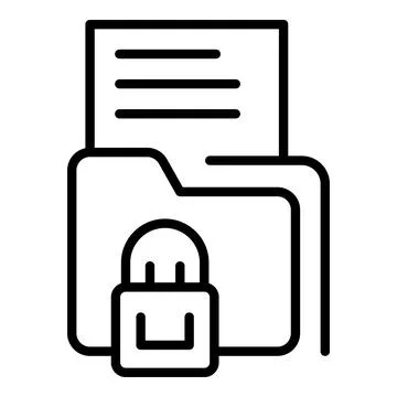 Privacy folder icon outline vector. Confidential data Stock Illustration