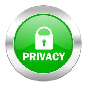 Privacy green circle chrome web icon isolated. 스톡 일러스트