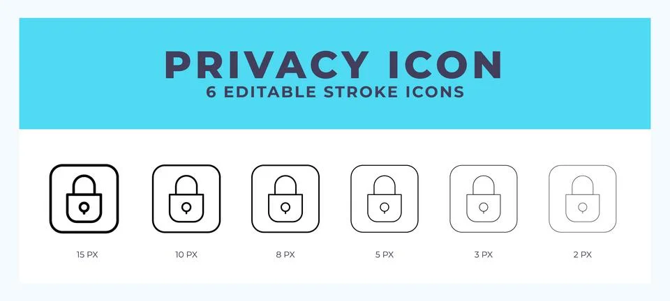 Privacy icon with different stroke. Editable stroke. Vector illustration. Stock Illustration