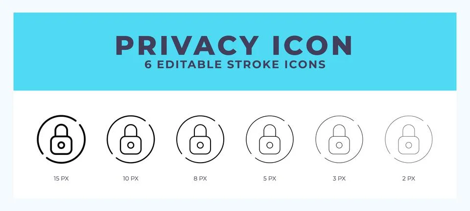 Privacy icon. Editable stroke line icon vector illustration. Stock Illustration
