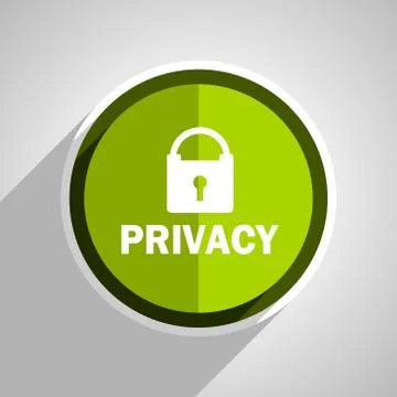 Privacy icon, green circle flat design internet button, web and mobile app il Ilustración de archivo