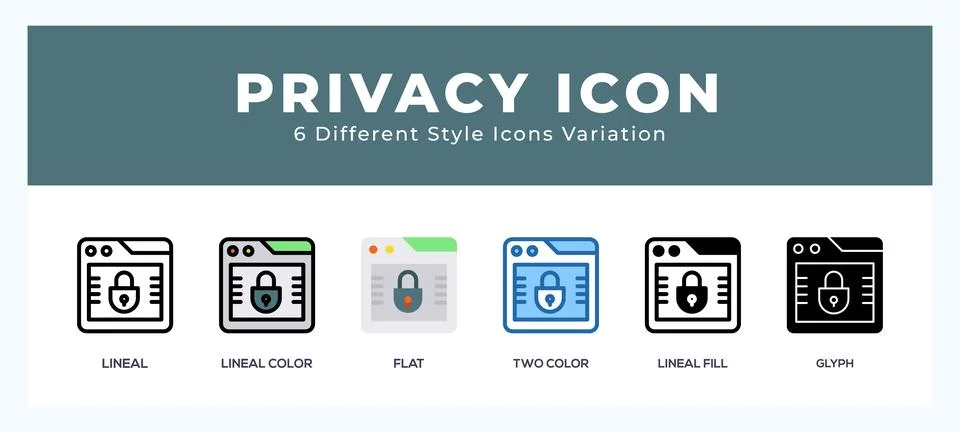 Privacy icon set. Design elements for logo 스톡 일러스트