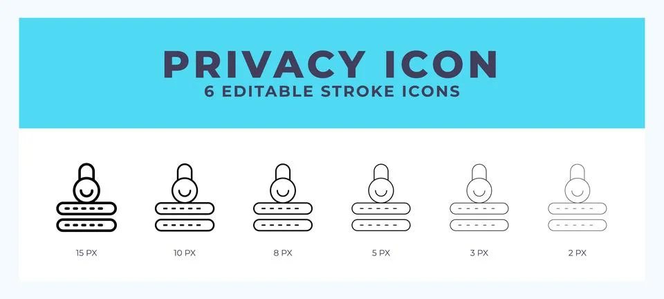 Privacy icon vector illustration. With editable stroke for web. App and more. Stock Illustration