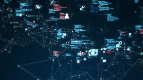 Privacy at the Intersection of Code and Technology, animation render Stockbeeldmateriaal 249778784