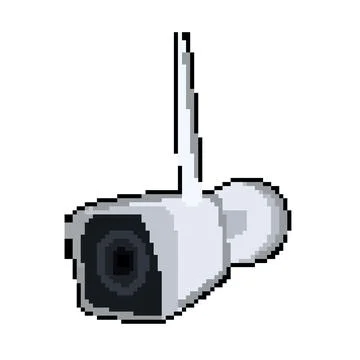 Privacy ip camera pixel art vector illustration Stock Illustration