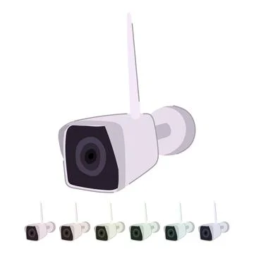 Privacy ip camera vector cartoon graphic Stock Illustration