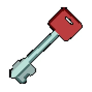 Privacy key pixel art vector illustration Stock Illustration