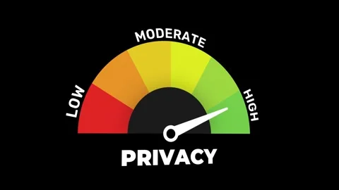 Privacy Level Gauge Animation, Data Security Meter Indicator Vídeos de archivo 320687904