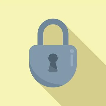 Privacy locker icon flat vector. Computer protect イラスト素材
