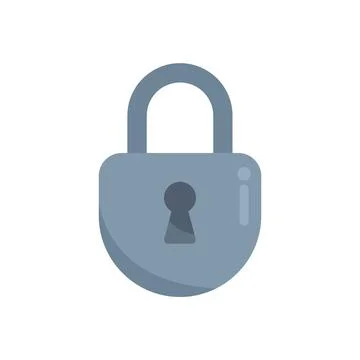 Privacy locker icon flat vector. Computer protect 스톡 일러스트