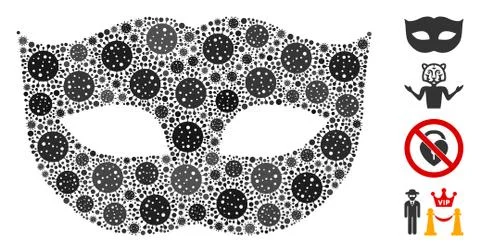 Privacy Mask Collage of CoronaVirus Elements Stock Illustration