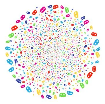 Privacy Mask Exploding Round Cluster Illustrazione stock