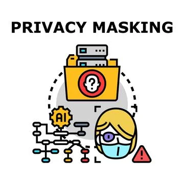 Privacy masking personal data protection concept 스톡 일러스트
