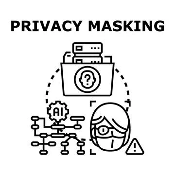 Privacy masking personal data protection concept Stock Illustration