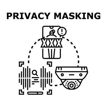 Privacy masking protecting digital data and identity Illustrazione stock