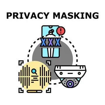 Privacy masking protecting digital data and identity Stock Illustration