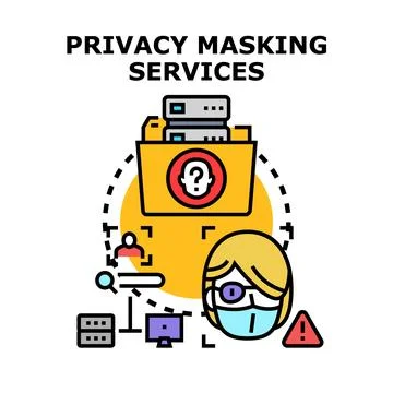 Privacy masking services for data protection concept Illustrazione stock