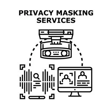 Privacy masking services for data protection concept Illustrazione stock