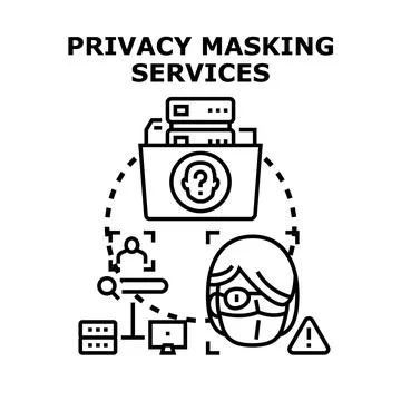 Privacy masking services for data protection concept 库存插图