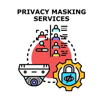 Privacy masking services protecting personal data security 스톡 일러스트