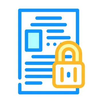 Privacy padlock color icon vector illustration 스톡 일러스트