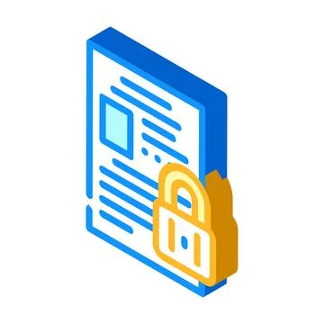 Privacy padlock isometric icon vector illustration 스톡 일러스트