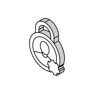 Privacy padlock isometric icon vector illustration Illustrazione stock