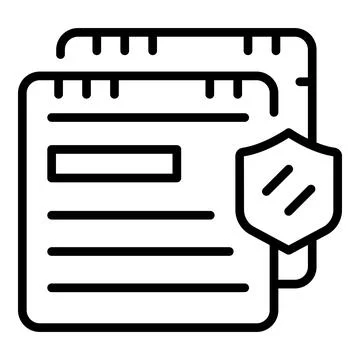 Privacy pages icon outline vector. Data policy Illustrazione stock