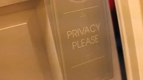 Privacy Please sign on Door Stock Footage 20567417