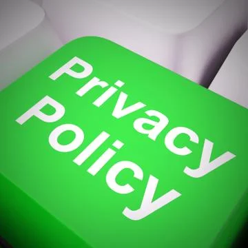 Privacy Policy Computer Key In Blue Showing Company Data Protection Terms Stock Illustration