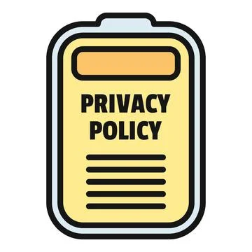 Privacy policy document icon representing data protection agreement Stock Illustration