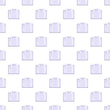 Privacy policy document seamless pattern protecting user data Stockillustratie