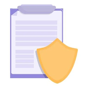Privacy policy icon cartoon vector. Data secure Stock Illustration