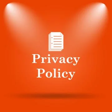 Privacy policy icon. Internet button on orange background.. Stock Illustration