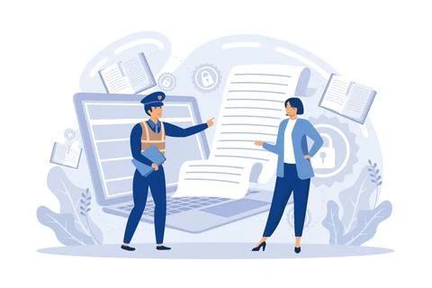 Privacy policy, official document information in form of text, customer dat.. Stock Illustration