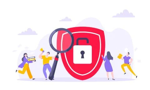 Privacy policy personal data protection business concept. Stock Illustration