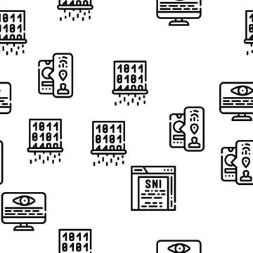 Privacy Policy Protect Vector Seamless Pattern Stockillustratie