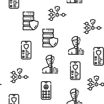 Privacy Policy Protect Vector Seamless Pattern イラスト素材
