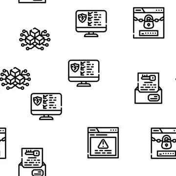 Privacy Policy Protect Vector Seamless Pattern Stock Illustration
