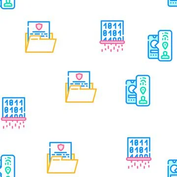 Privacy Policy Protect Vector Seamless Pattern Stock Illustration
