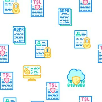 Privacy Policy Protect Vector Seamless Pattern Stockillustratie