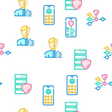 Privacy Policy Protect Vector Seamless Pattern Illustrazione stock