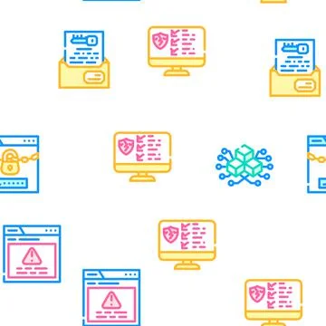 Privacy Policy Protect Vector Seamless Pattern Stockillustratie