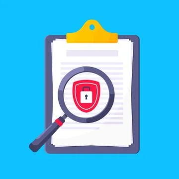 Privacy policy, safety lock and data protection metaphor. Stock Illustration