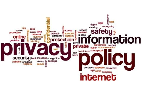 Privacy policy word cloud Stock Illustration