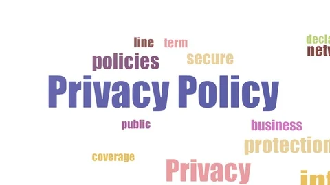 Privacy Policy Wordcloud Animated Isolated On White 스톡 동영상 103662513