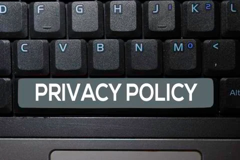 Privacy Policy write on keyboard isolated on laptop background 스톡 사진