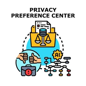 Privacy preference center managing data choice concept Stock Illustration