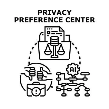 Privacy preference center managing data choice concept Stock Illustration