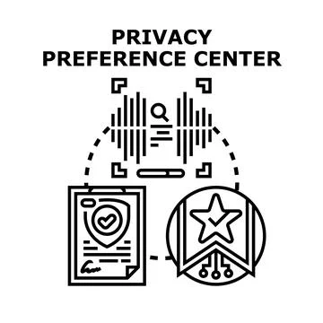 Privacy preference center managing data and user options Stock Illustration